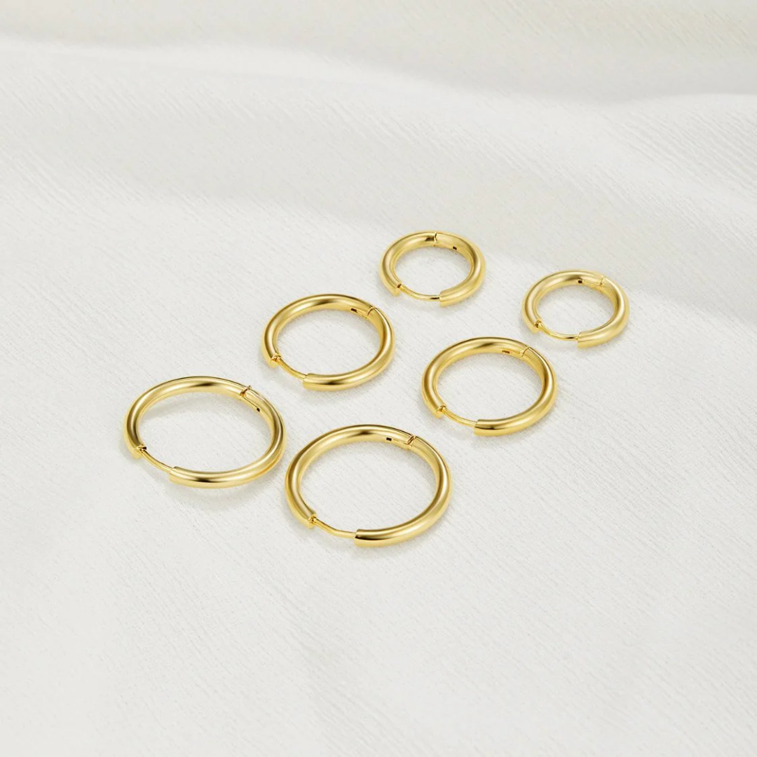 Triple Rings Earrings Set